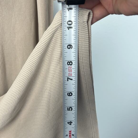 Eileen Fisher XL ribbed knit wide leg crop casual tan pants - Picture 7 of 8